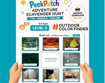 Outdoor Color Scavenger Hunt Level 2 – Kids Color Finder Game (Digital Download)