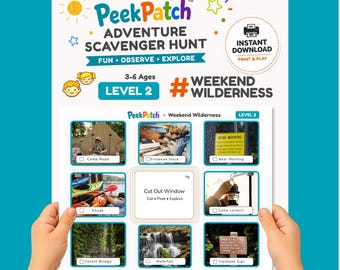 Outdoor Scavenger Hunt Kids Printable – Weekend Wilderness Level 2 | PeekPatch