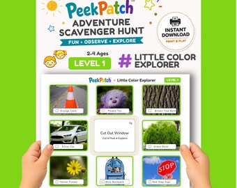 Printable Color Scavenger Hunt Toddlers – Little Color Explorer Level 1 | PeekPatch