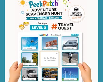 PeekPatch Travel Quest Printable Scavenger Hunt – Level 2 Road Trip Kids Game