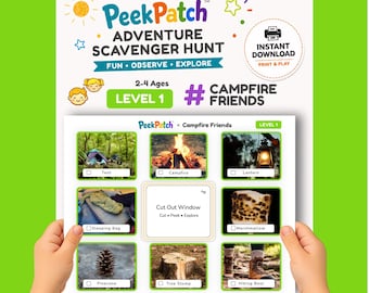 Printable Camping Scavenger Hunt for Kids – Campfire Friends Level 1 | PeekPatch