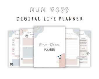 Agenda familiare stampabile per mamme / Pianificazione settimanale dei pasti, cura di sé e organizzazione della casa / Download PDF immediato