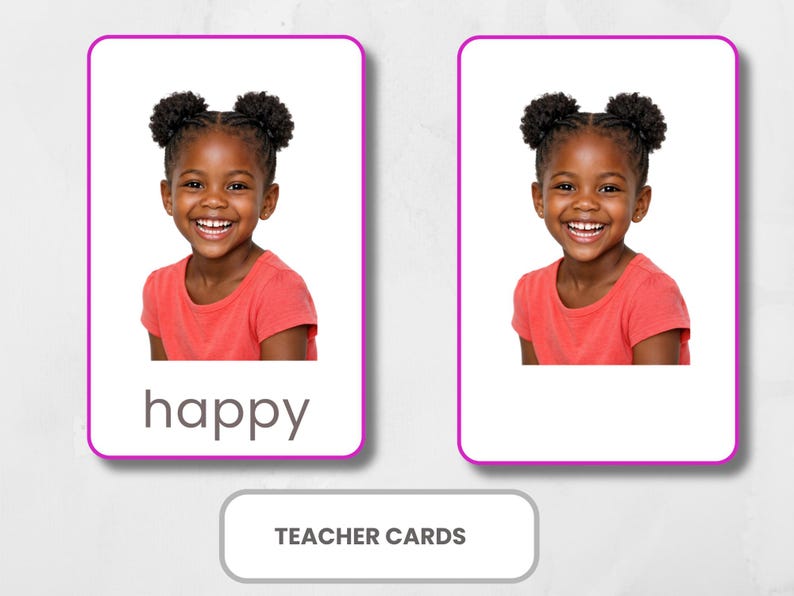 Emotions and Feelings Flashcards Printable ESL Montessori Preschool SEL ...