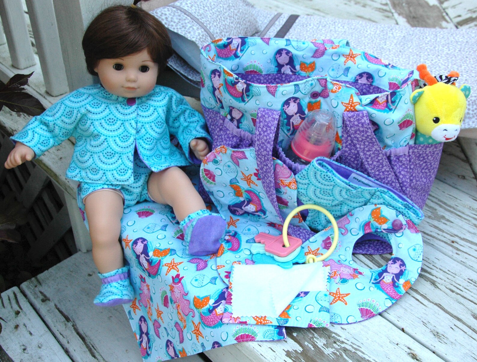 Child baby doll diaper bag set 9 piece baby outfit doll Etsy