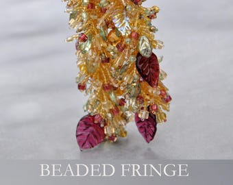 PDF-kralenpatroon • Zelfstudie sieraden maken voor kralenfranje, oorbellen en hanger • PDF Engelstalig