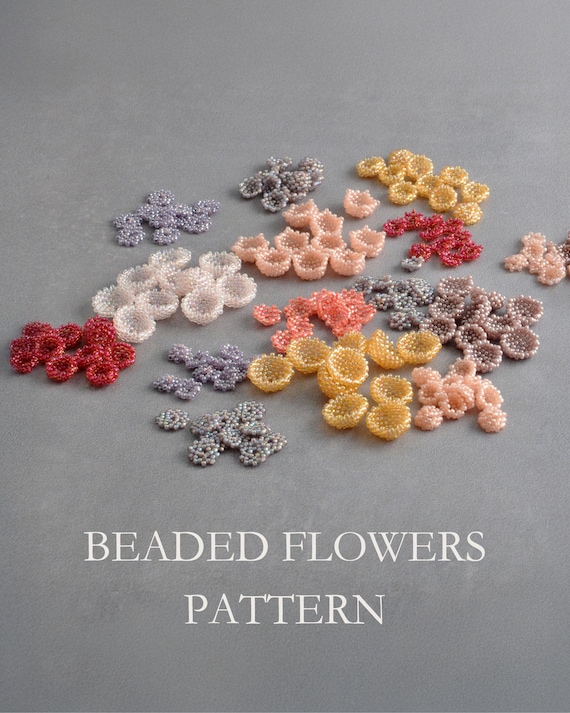 Beaded Flower Tutorial • Round Peyote & Herringbone Pattern • Easy Beading PDF