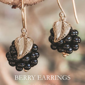Beaded Berry Earrings Pattern • Seed Bead Jewelry Beginner PDF Tutorial • English Beading Pattern