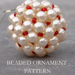 パールビーズボールの作り方 • ビーズ飾りまたはペンダントの型紙 PDF • 英語