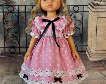 Paola Reina Doll 32 cm with Handmade Outfit, Gift Box Doll, Dressed Doll, Collector Doll, Pink Dress Doll, Ready to Gift, Handmade Doll Clot