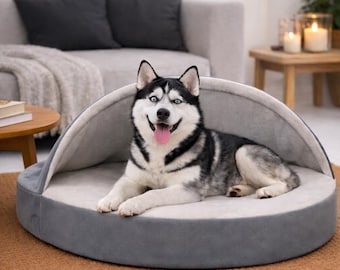 Orthopedic Round Pet Lounger with Washable Cover for Medium & Jumbo Pets