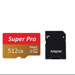 Nueva tarjeta MicroSD de 512 GB (modelo 2026): 150 MB/s, 4K UHD, resistente al agua, adaptador incluido.