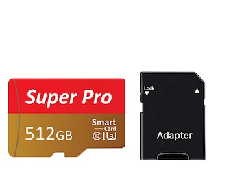 Nueva tarjeta MicroSD de 512 GB (modelo 2026): 150 MB/s, 4K UHD, resistente al agua, adaptador incluido.