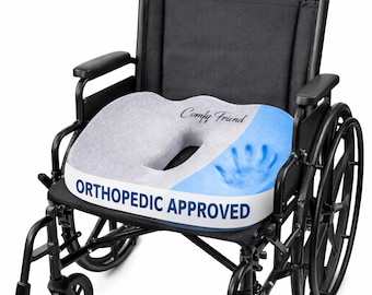 Cojín de asiento extragrande de espuma viscoelástica con gel para aliviar la ciática, el coxis y el dolor de espalda (aprobado por ortopédicos).