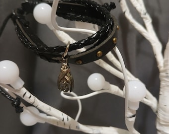 Leather Bat Bracelet A001