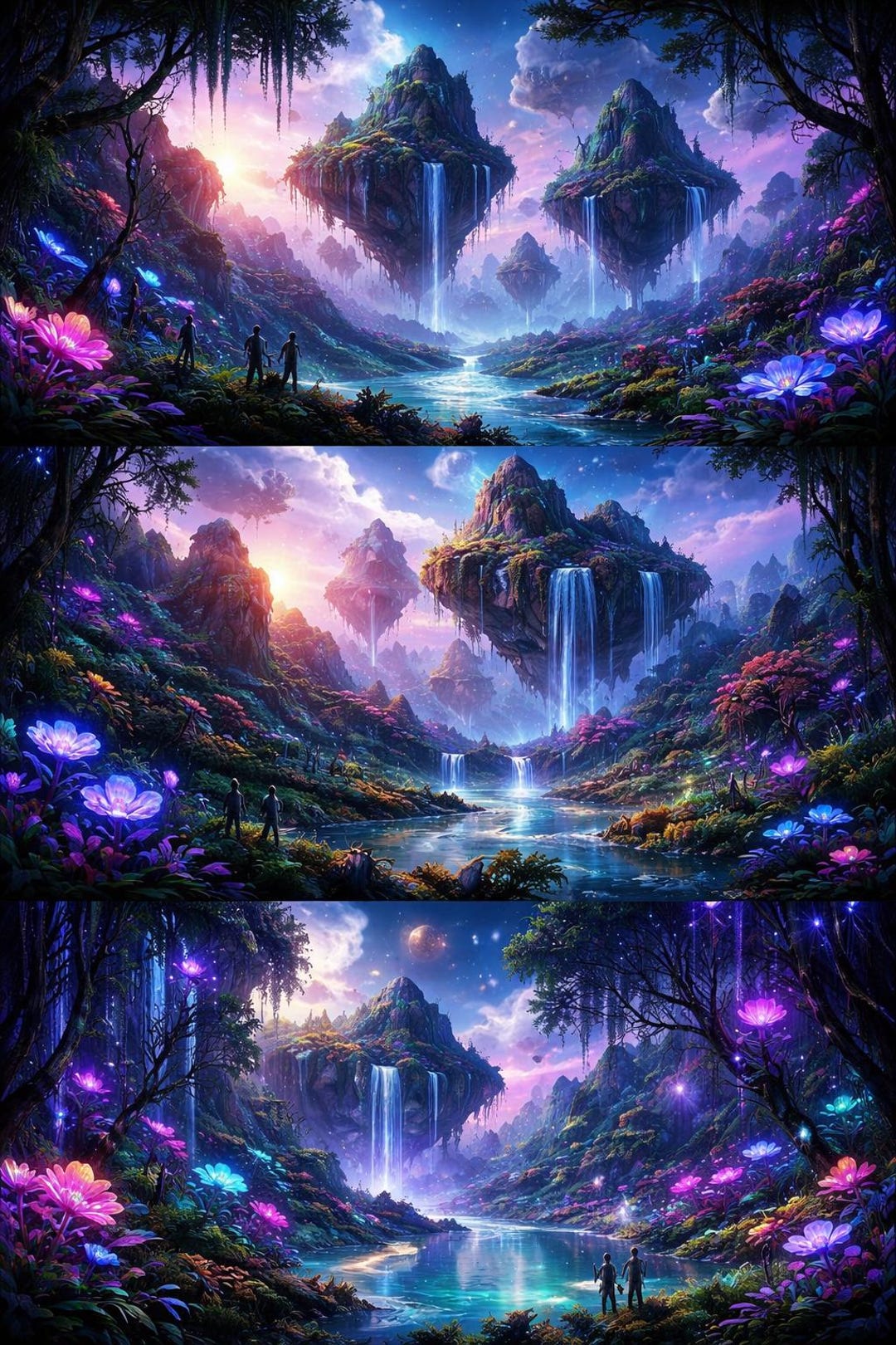 Ethereal Alien Forest Wall Art – Glowing Fantasy Landscape ...