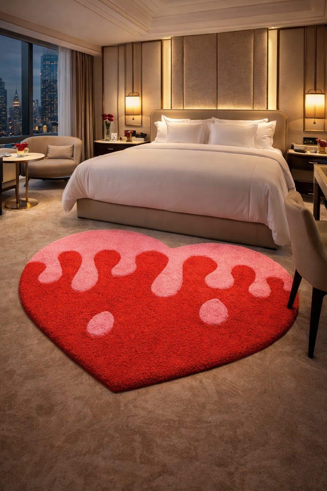 Dripping Rug Dripping Heart Rug | Red Pink Aesthetic Carpet | Hand Tufted Wool Rug ...