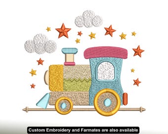 Train Machine Embroidery Design | Nursery Decor (Digital Download