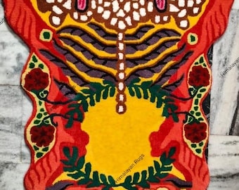 Hand-tufted Leopard Rug Tibetan Tiger Rug Snow Leopard Shaped Rug Animal Print Area Rug Handmade Leopard Animal Rug Animal Shape Rug