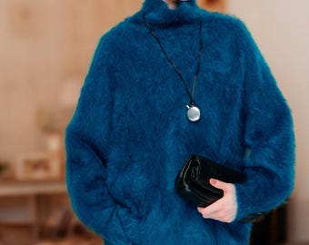 Haut à enfiler confortable surdimensionné : pull ample pour femme, vêtements en tissu naturel