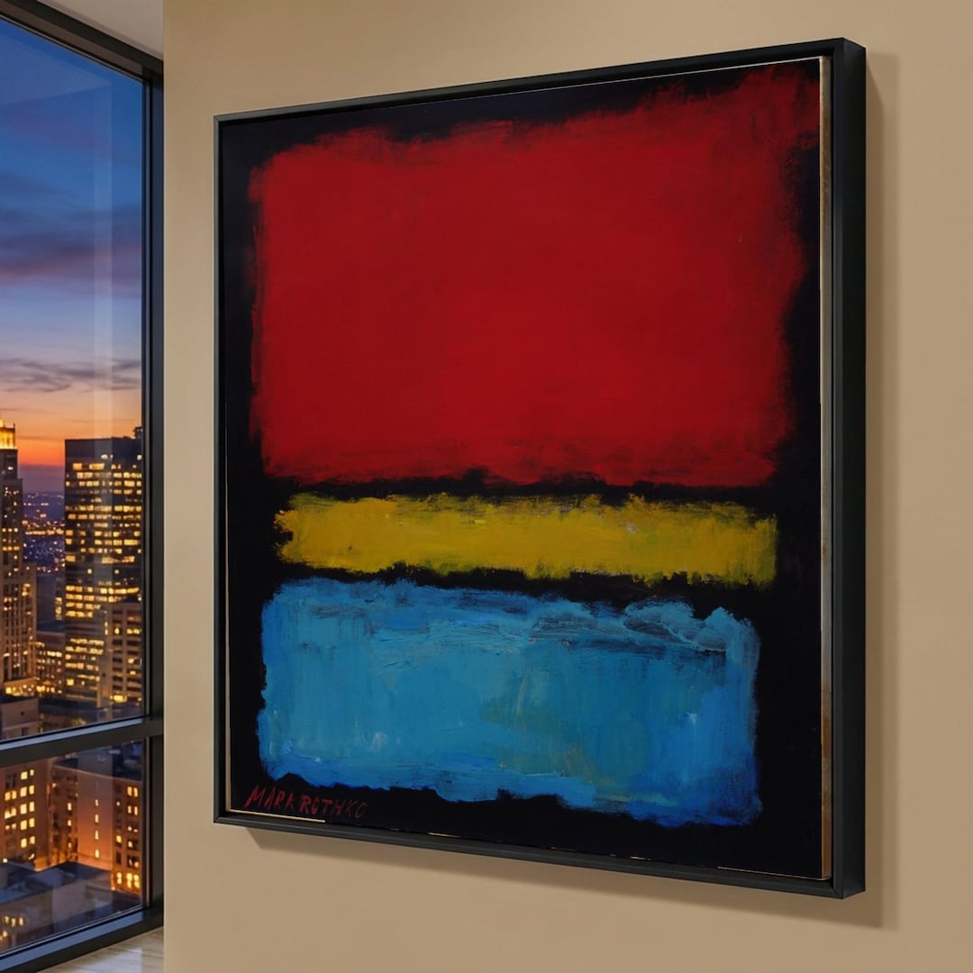 Mark Rothko Bold Color Block Abstract Canvas, Modern Red Yellow Blue ...