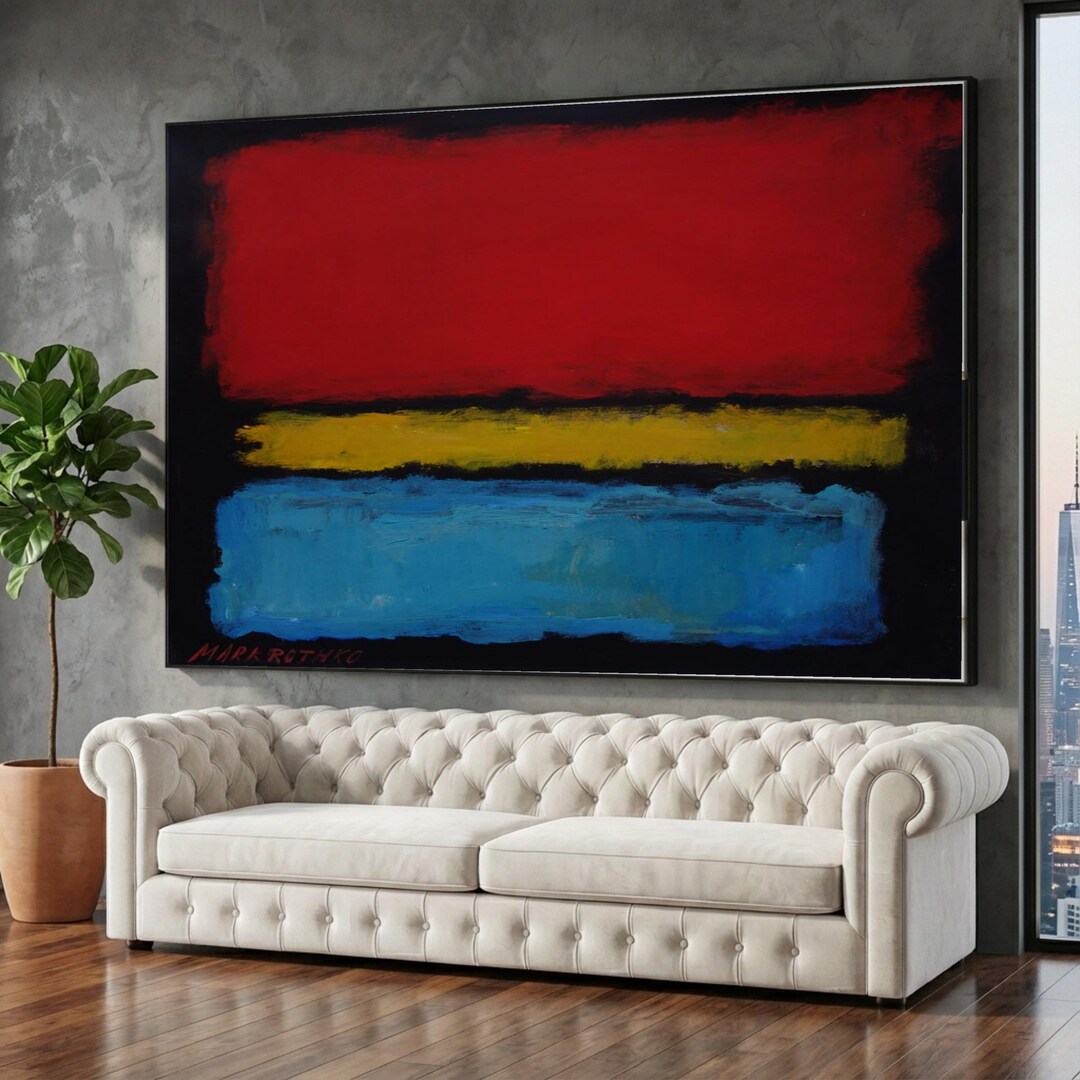 Mark Rothko Abstract Color Canvas Wall Art, Modern Red Blue Yellow ...