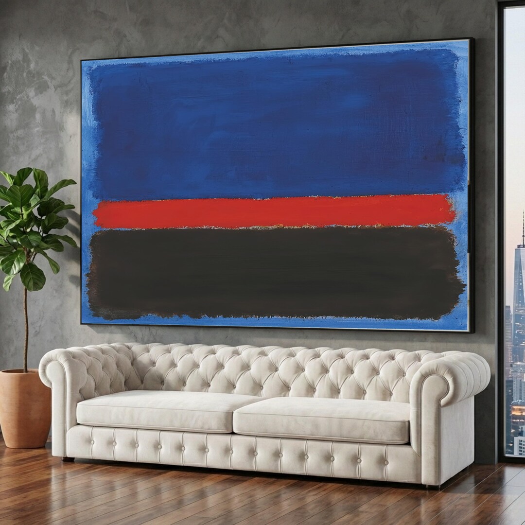 Blocks Mark Rothko Mark Rothko Color Block Canvas, Modern Minimalist Wall Art, Blue Red ...