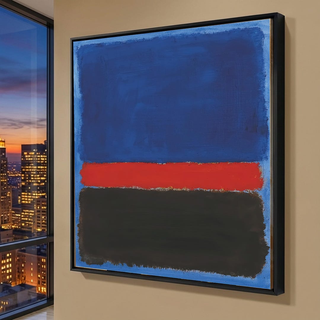 Colorblock Mark Rothko Mark Rothko Bold Color Block Abstract Canvas, Modern Blue Red Black ...