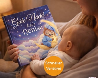 Personalisiertes Babybuch mit Namen – Geschenk zur Geburt oder Taufe – Einschlafbuch für Babys
