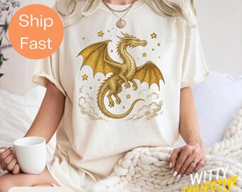 Comfort Colors® Flying Dragon Shirt | Fantasy Mythical Creature Graphic Tee