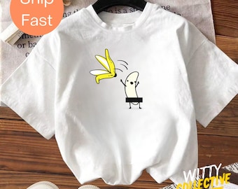 Comfort Colors® grappig T-shirt met bananenschil, Kawaii Fruit Lover-T-shirt