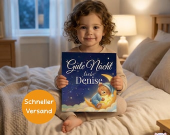 Kinderbuch mit Namen personalisiert – Gute Nacht Geschichte für Babys – Geschenk zum 1. Geburtstag