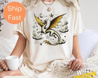 Comfort Colors® Flying Dragon Shirt | Fantasy Mythical Creature Graphic Tee