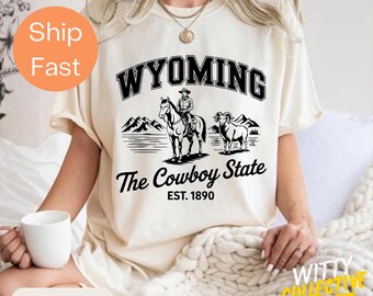 Comfort Colors® Wyoming The Cowboy State-T-shirt, vintage Wyoming-shirt, Western Pride-T-shirt