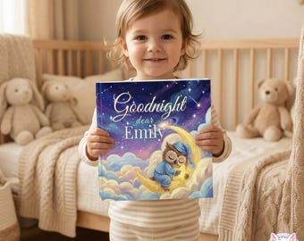 Custom Name Sleepy Time Story, Animal and Toy Theme Nursery Book, Baby Shower Gift