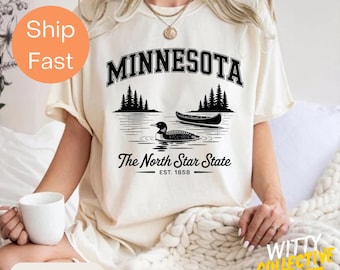 Comfort Colors® Minnesota The North Star State T-Shirt, Vintage Minnesota Midwest Pride Tee