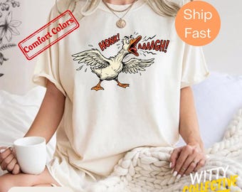 Shirt Screaming Chaos Goose - grafische top Dramatic Goose