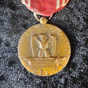 WWII US Army Good Conduct Medal for Efficiency, Honor, Fidelity, Vintage 1940s MidCentury
