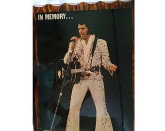 Elvis Presley 1977 Memorial Poster, Vintage, The King of Rock and Roll, Music Memorabilia, Wall Art Elvis in Concert