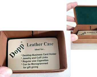 Leather Case, Vintage Dopp, Jewelry, Business Card Case, Trinket or Travel Case, Desk Accessory, Gift, New Old Stock, Never Used