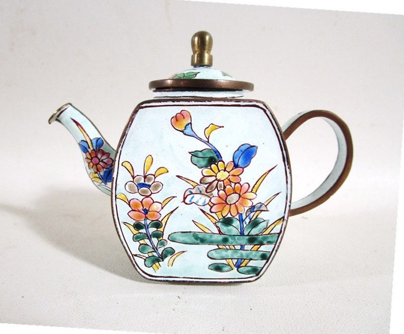Kelvin Chen Teapot Vintage Miniature Cloisonné Tea Pot Etsy