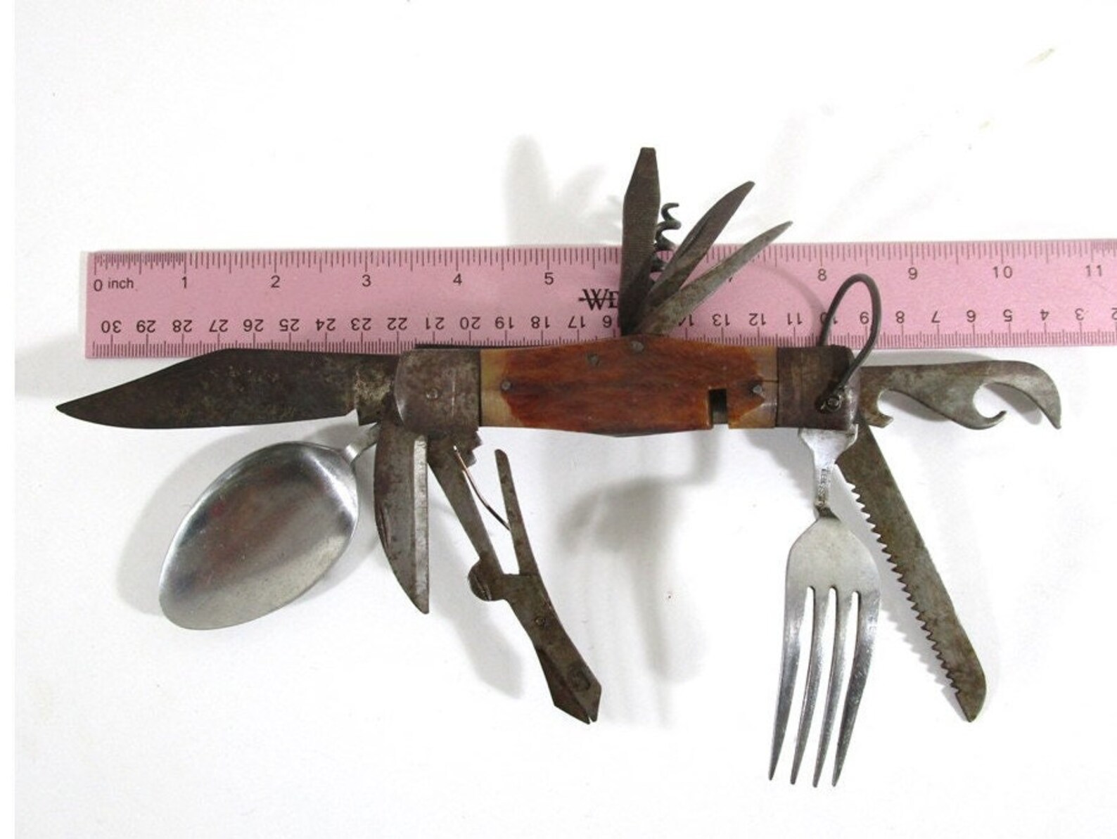 Multi Knife With Fork and Spoon Vintage Camping Survival Mid Etsy