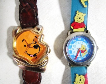 Two Winnie the Pooh Watches, Vintage, Disney Wristwatch, Timepiece