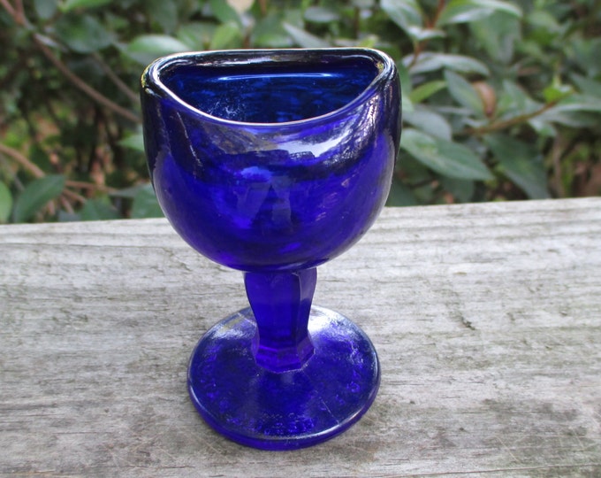 Vintage John Bull Eye Wash Cup Cobalt Blue Glass Etsy