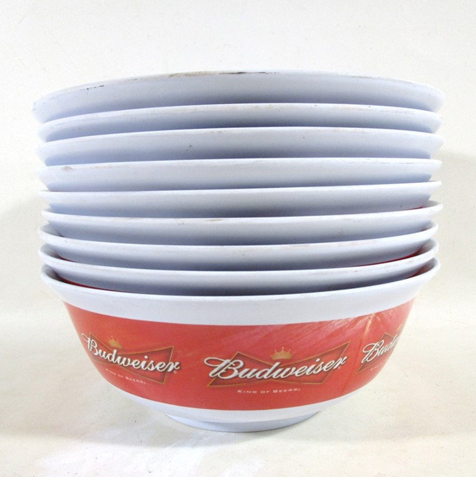 Budweiser Snack Bowls Plastic Vintage Large Breweriana Etsy