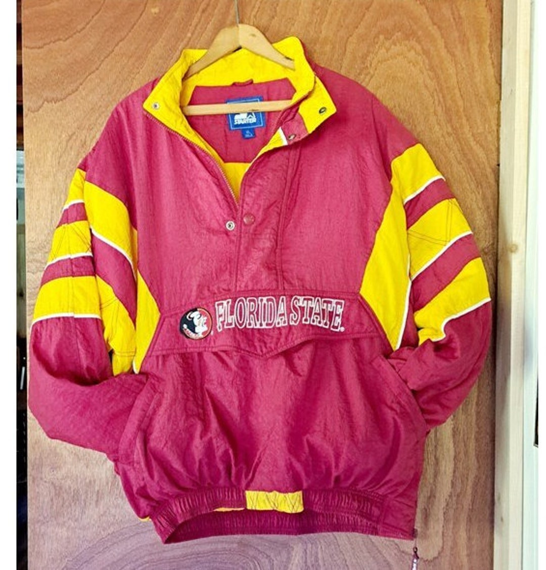 FSU Starter Jacket Vintage XL Pullover Jacket Florida State Etsy