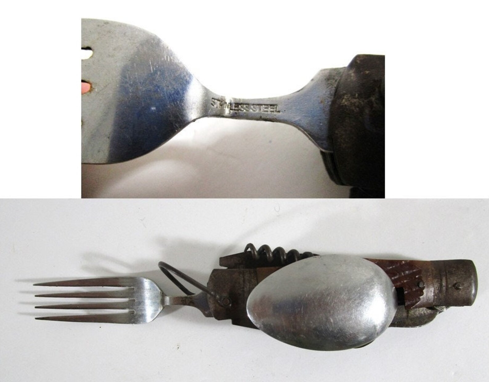 Multi Knife With Fork and Spoon Vintage Camping Survival Mid Etsy