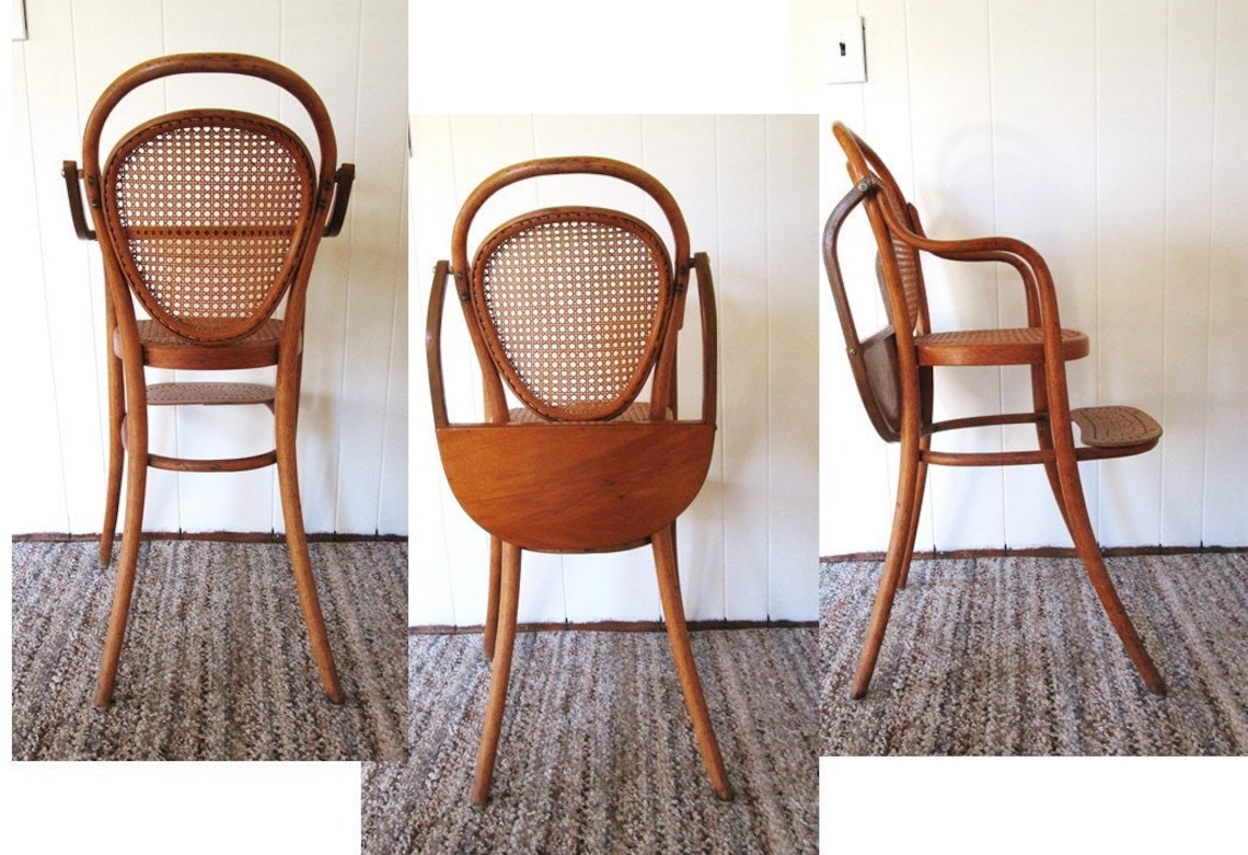 Bentwood and Wicker High Chair Vintage Style Antique Etsy