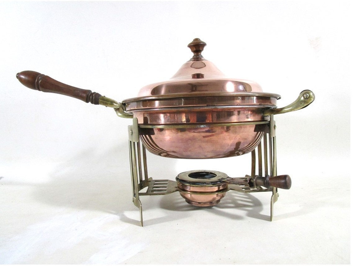 Antique Copper Chafing Dish Vintage Rochester Etsy