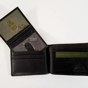 Cartera de cuero con funda extraíble para el pasaporte, cartera vintage de cuero Dopp, cartera con billetes divididos, cartera minimalista, cartera de cuero liso