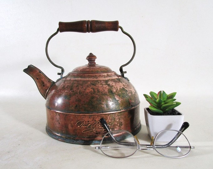 Revereware Tea Kettle, Vintage Copper Paul Revere Tea Kettle, 7 Cup
